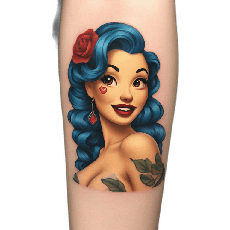 pin-up tattoo all-over emoji