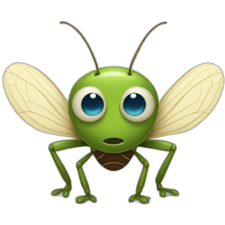 cute Anthropomorphic cricket emoji