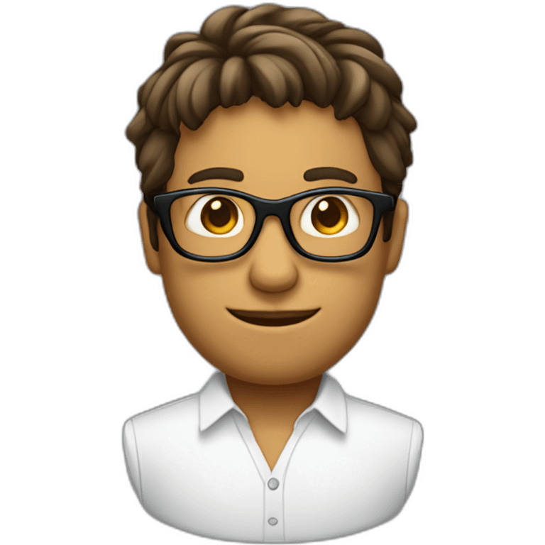 Cara hombre mayor con pelo blanco y con gafas de sol negras emoji