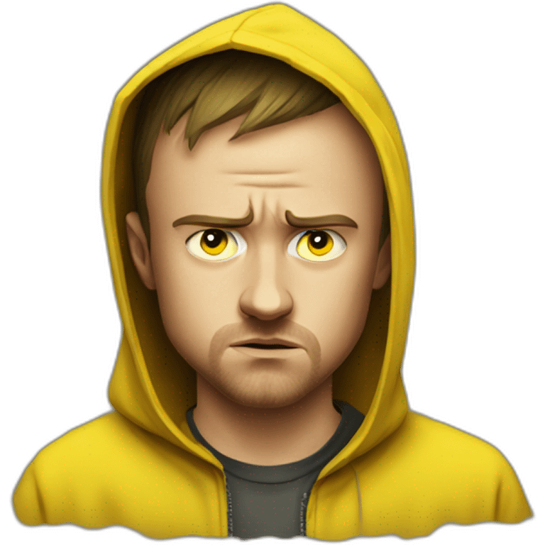 Young Jesse Pinkman sad angry yellow hood emoji