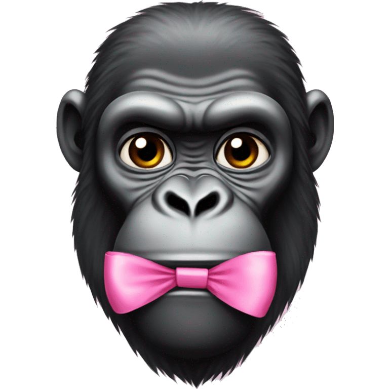 Gorilla with pink bow emoji