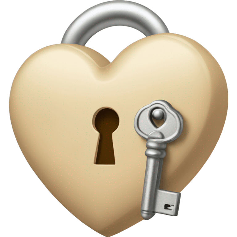 beige heart-shaped lock and key emoji