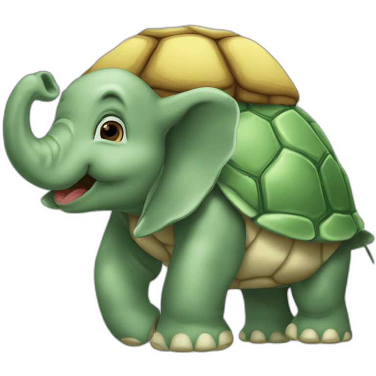 tortue sur éléphant emoji