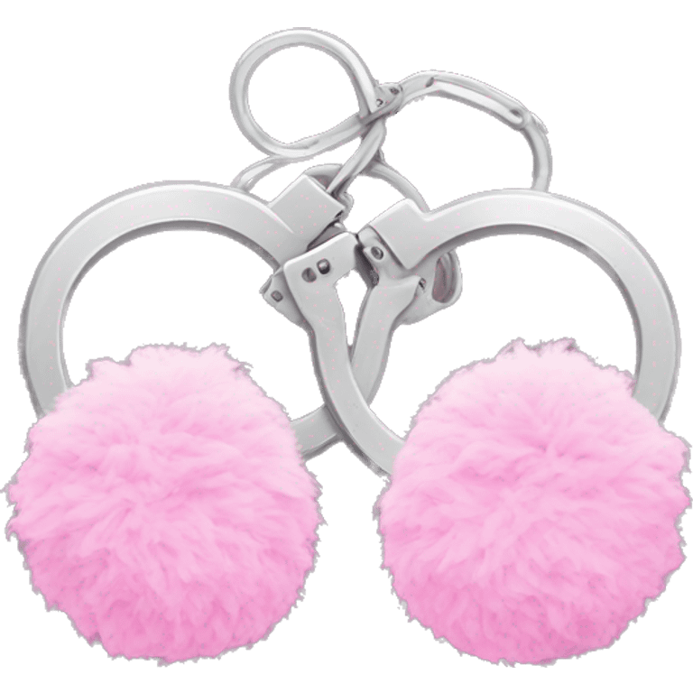 Pink fluffy handcuffs emoji