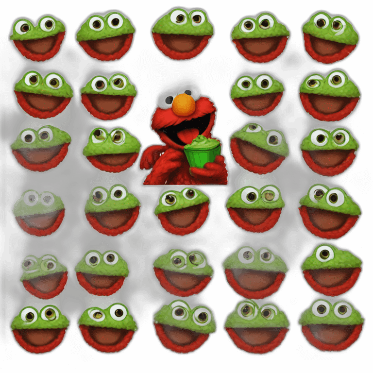 elmo eating pepe emoji