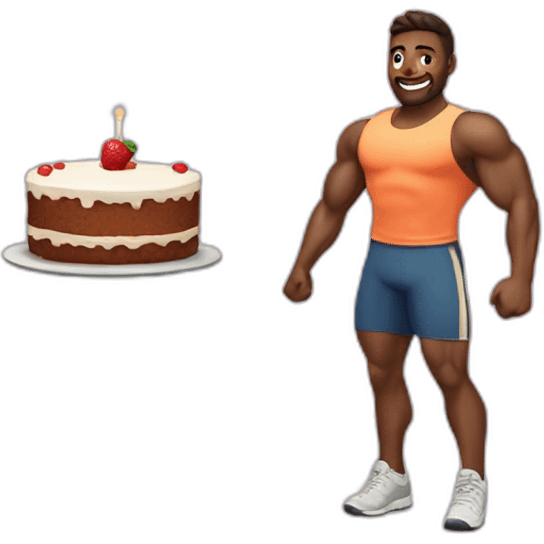 Fitness Trener with cake emoji