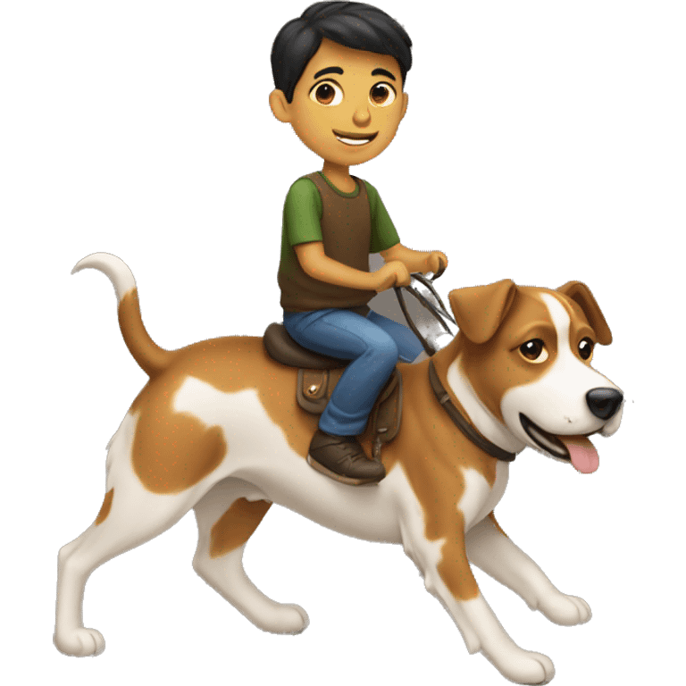 boy riding a dog emoji