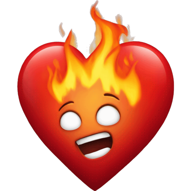 red heart with fire emoji