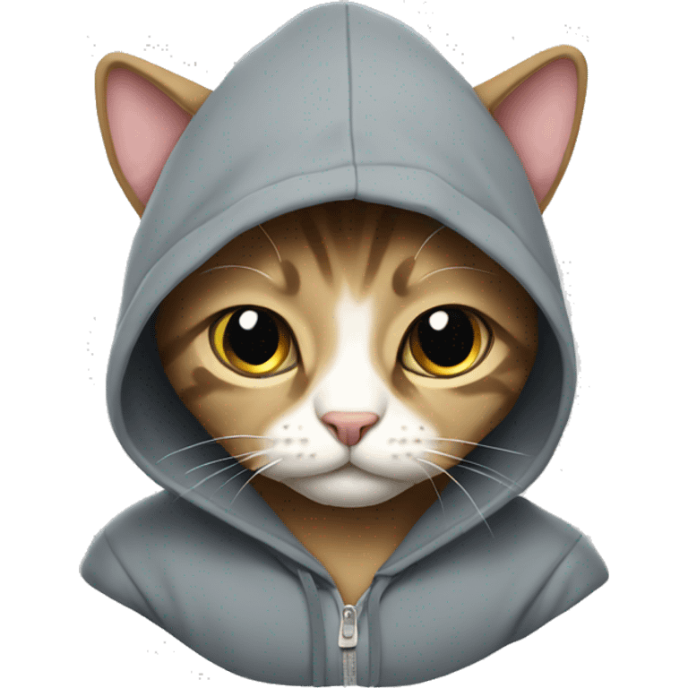 Cat wearing hoodie emoji