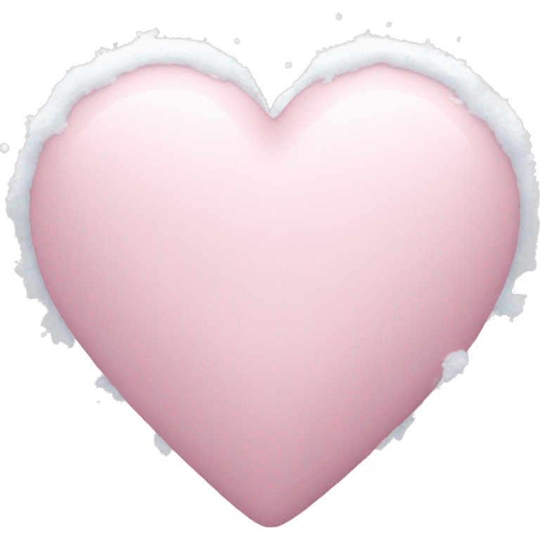 Light pink heart with snow on top of it emoji