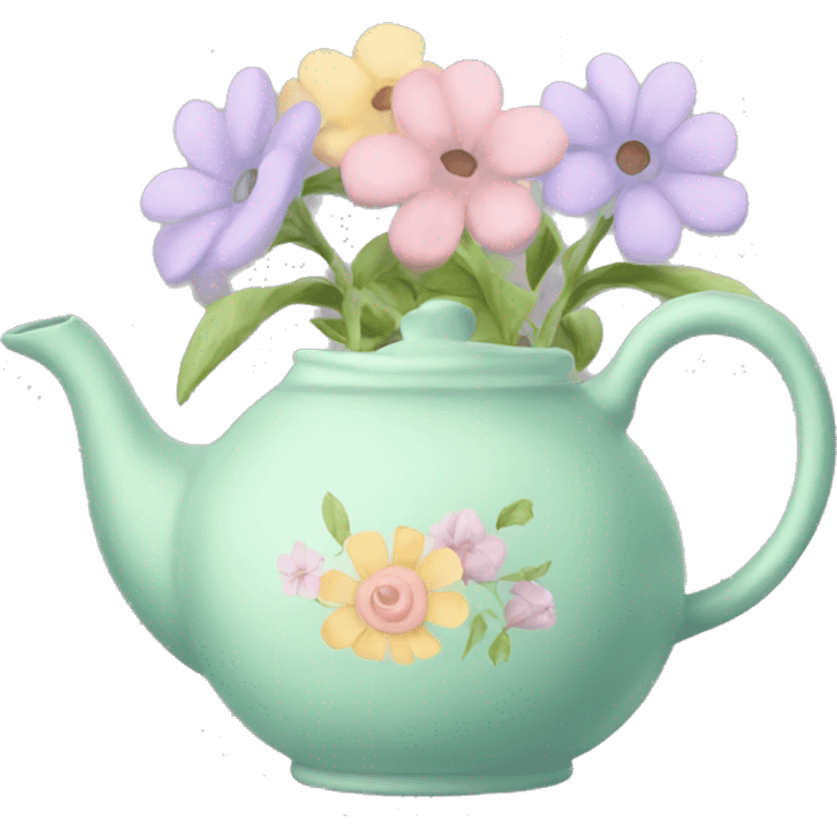 Pastel tea pot flowers emoji