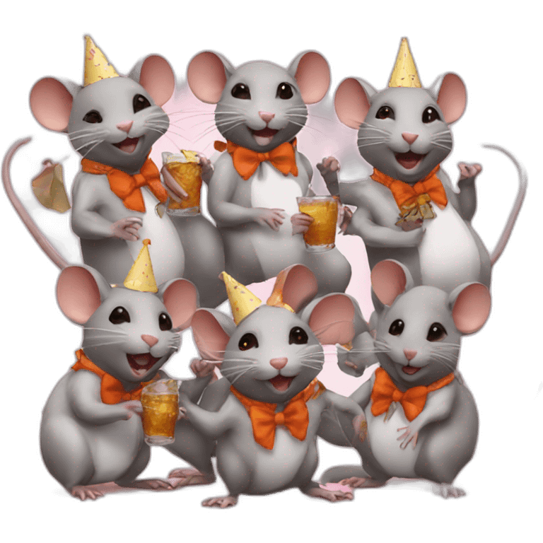 rats partying in costumes emoji