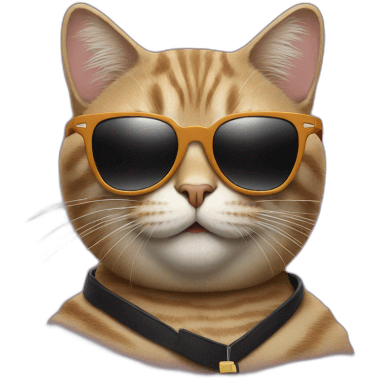 Cat with sunglasses ane cigarette emoji