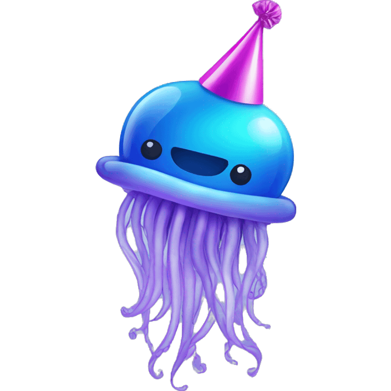 Jellyfish with party hat  emoji