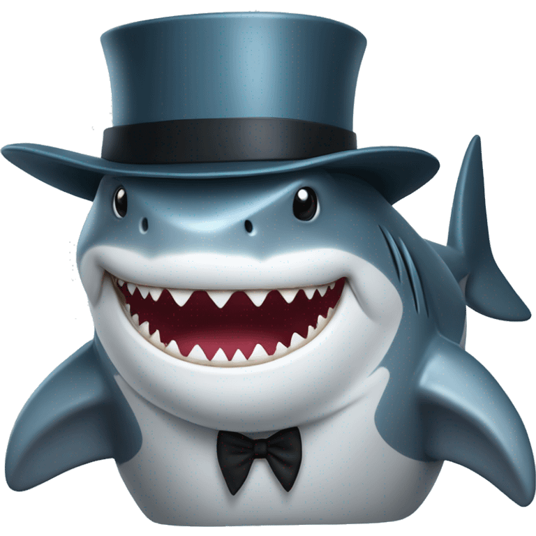 Shark wih top hat emoji