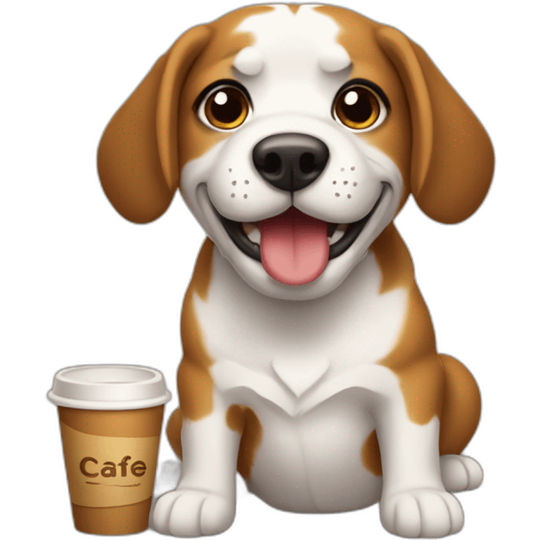 Cão tomando café emoji