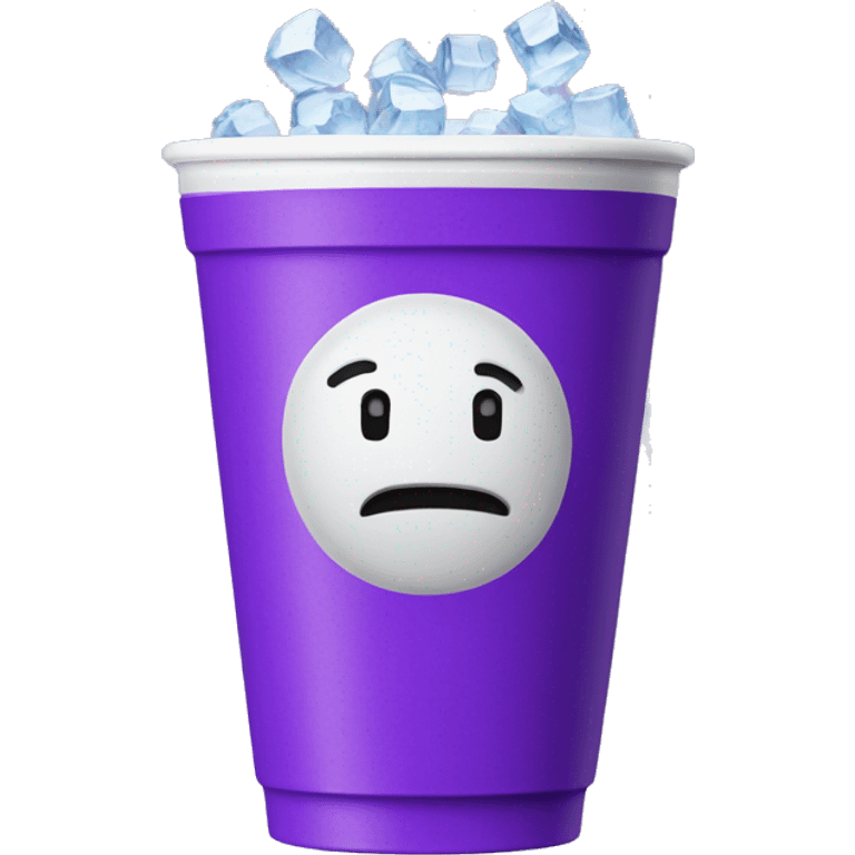 Styrofoam cup with purple liquid and small ice cubes emoji