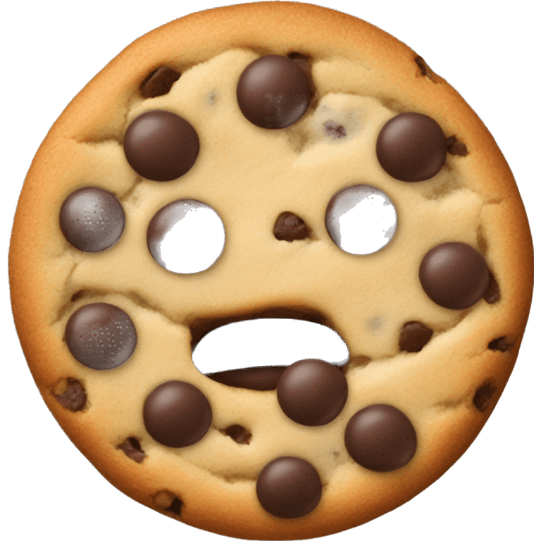 Blue chocolate chip cookie emoji