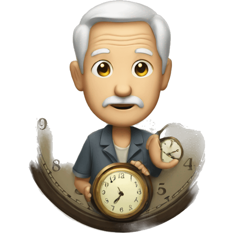 OLD MAN HOLDING CLOCK emoji