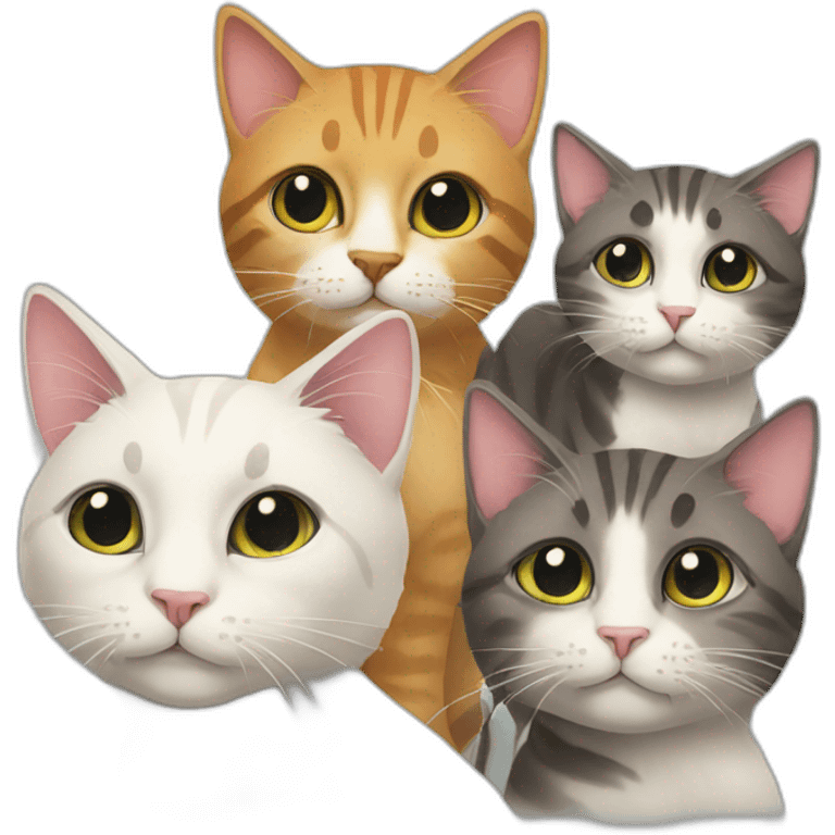 group of cats in the party emoji