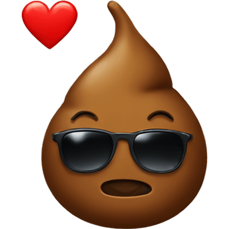 poop with sunglasses and heart emoji