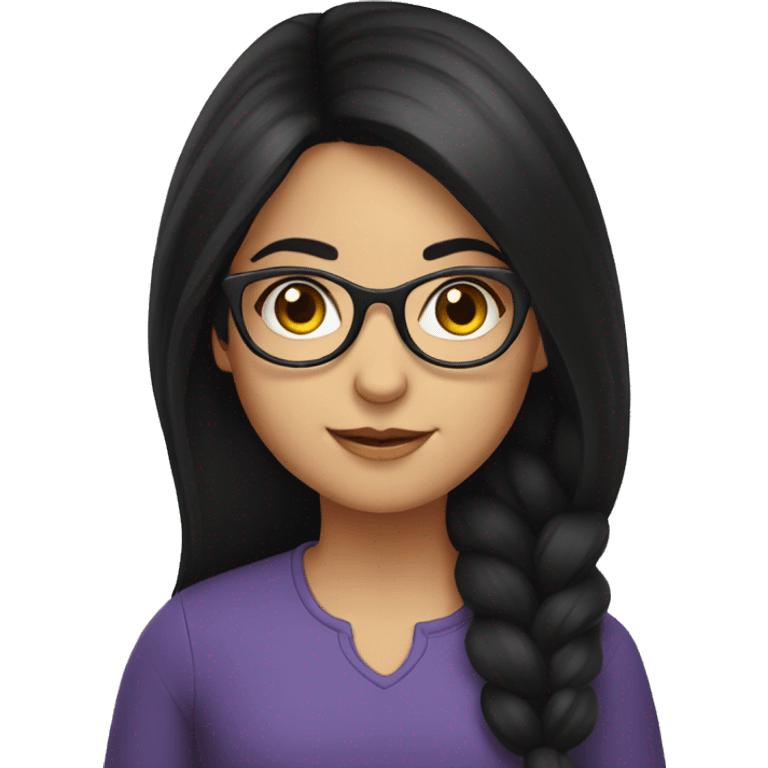 armenian girl with optical glasses and black hair emoji