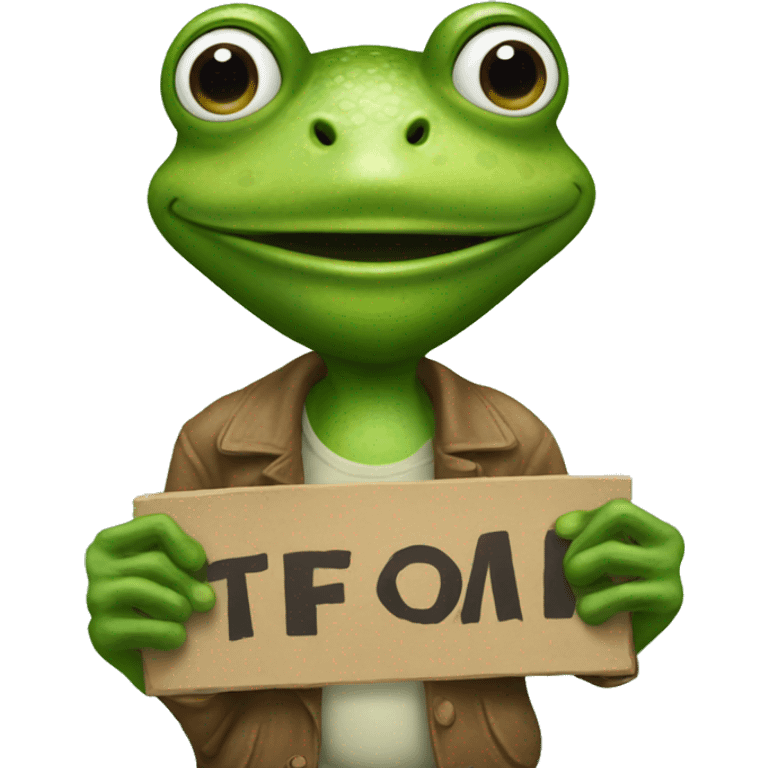 Frog holding a sign saying, "you're good homie" emoji