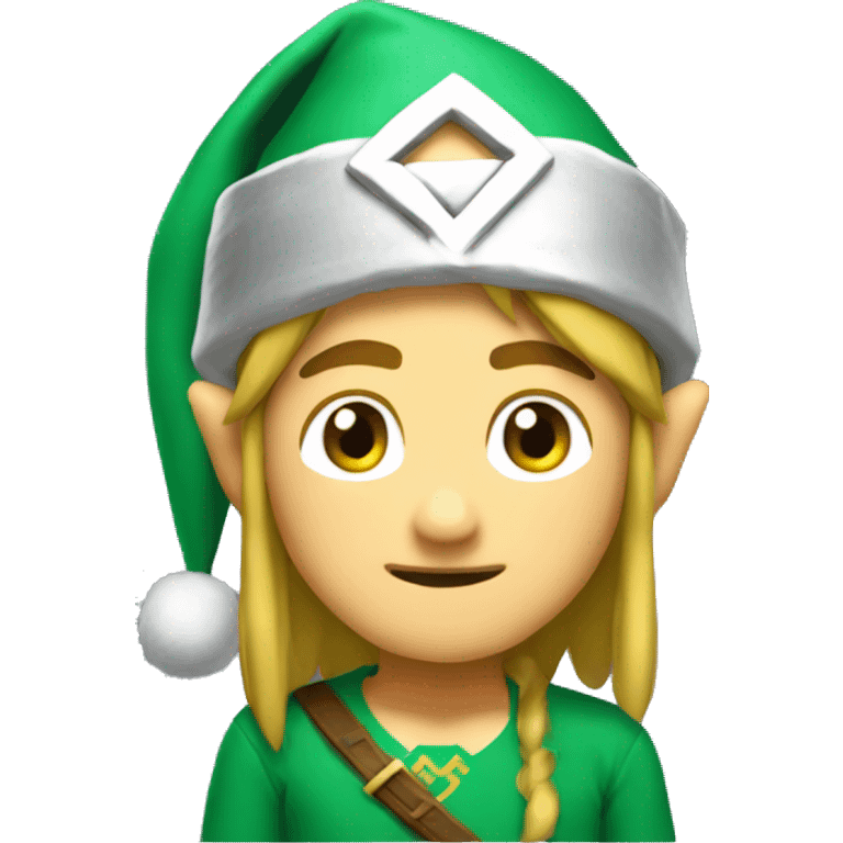 Link from Zelda with Santa hat emoji