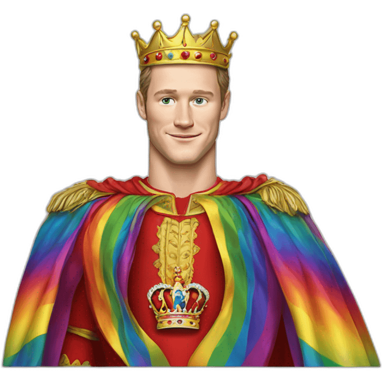 Jonathan Toews as a rainbow king with a royal robe on emoji