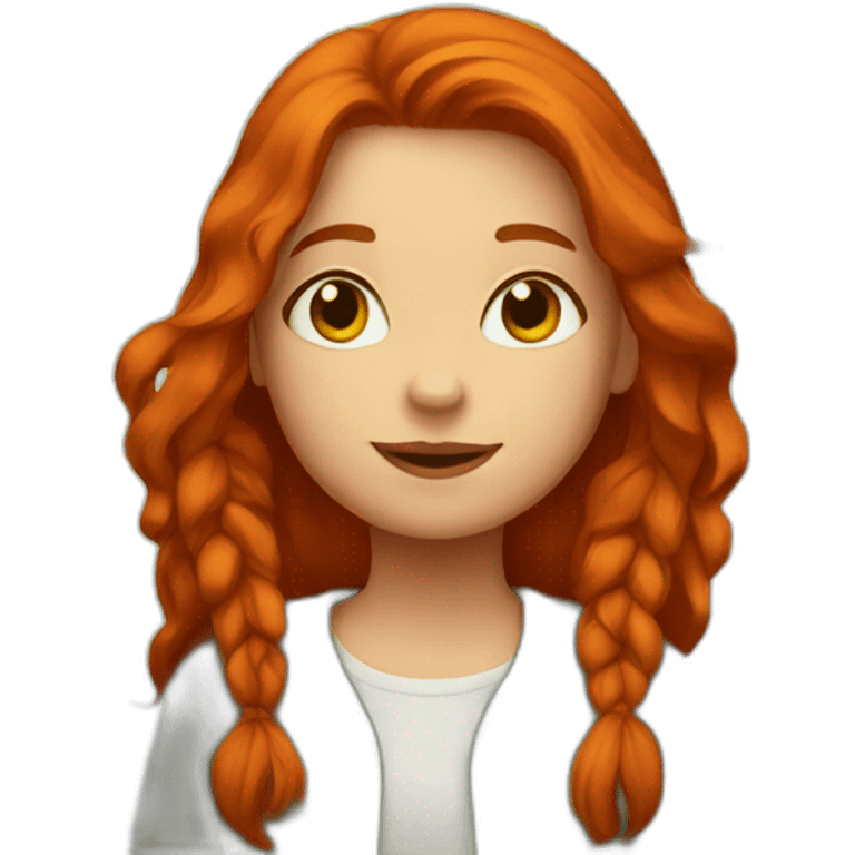 red-haired girl with a sunflower emoji