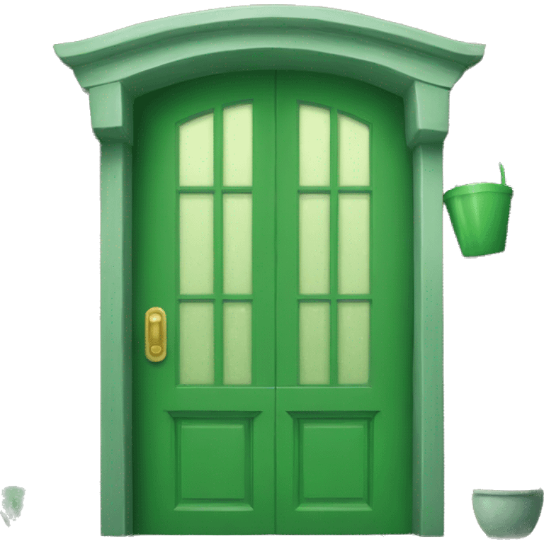 green door and cofe emoji