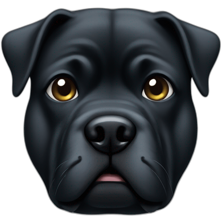 Black sad fat dog emoji