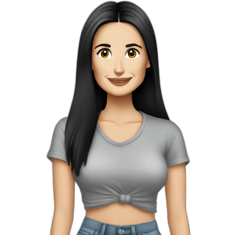 demi moore cartoon wearing tee emoji