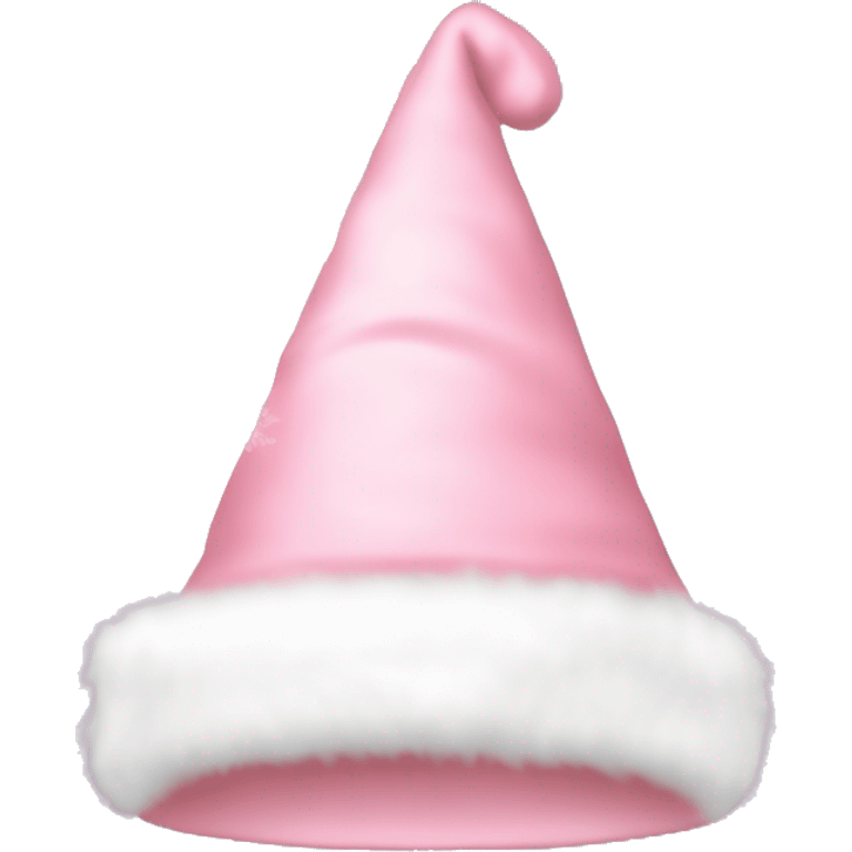 Light pink Santa hat with sparkly snowflakes  emoji