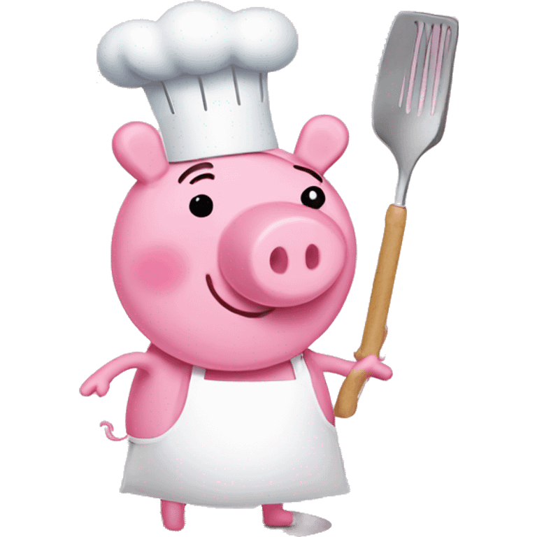 Peppa pig with a sharp cooking utensil emoji