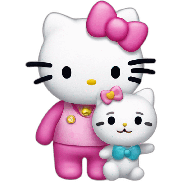 Hello kitty with friend emoji