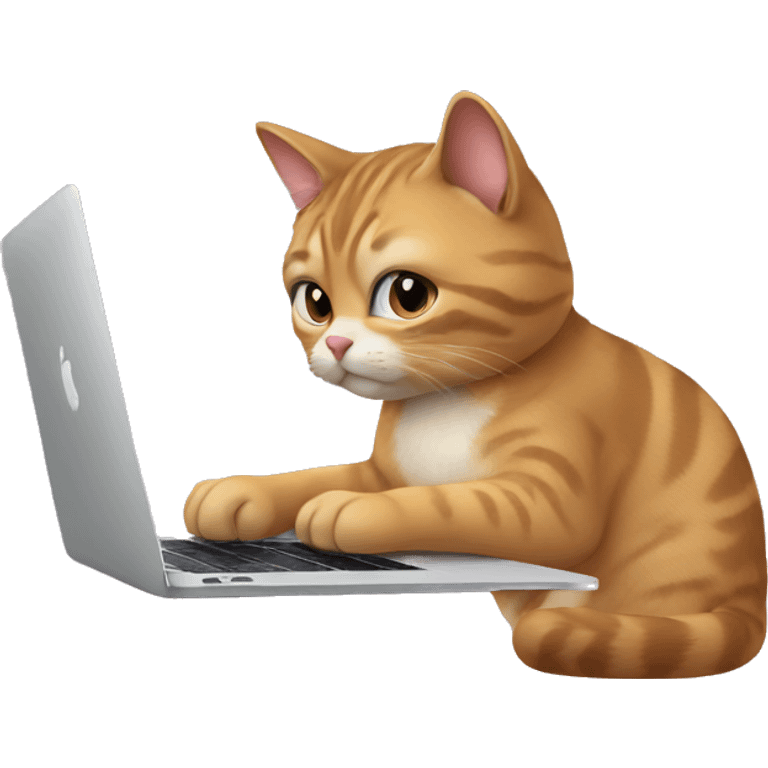 Cat writing code on a MacBook  emoji