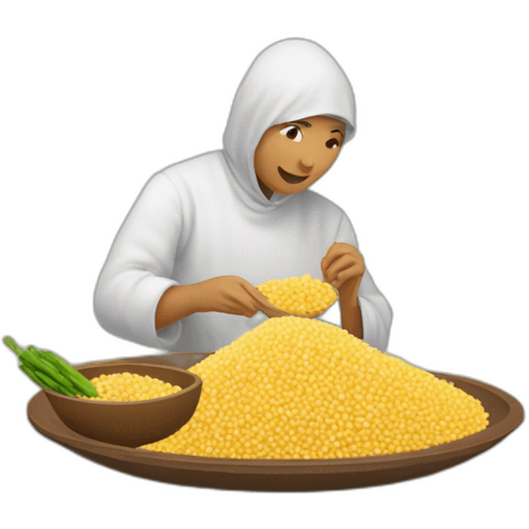 Une algérienne qui mange du couscous  emoji