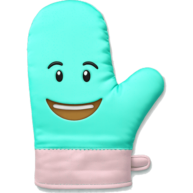 Realistic tiffany blue oven mitt emoji