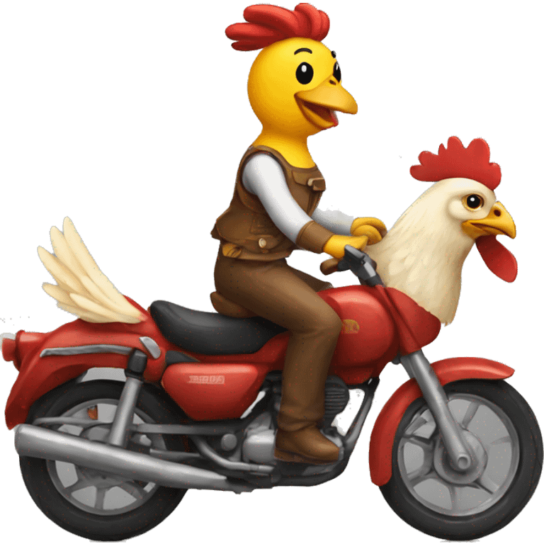 Riding a chicken emoji