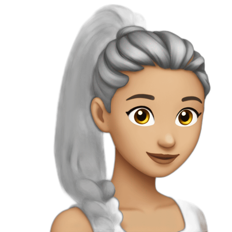 arianagrande-pony-tail-greydress emoji