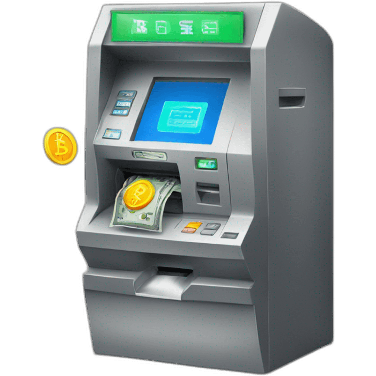 cash machine with cryptocurrency  emoji