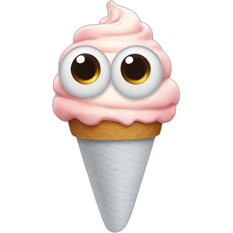 Ice cream with eyes emoji