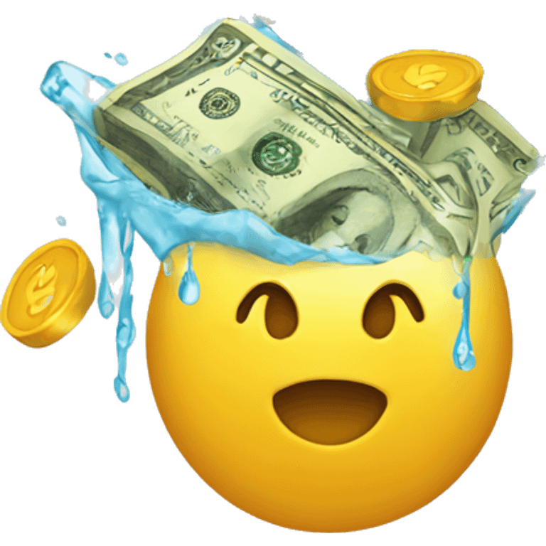 Money shower With ice emoji emoji