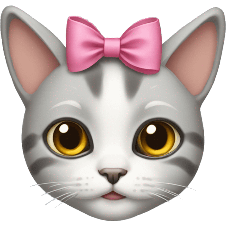 A cat with a bow on its head emoji