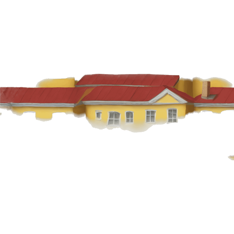 house with yellow walls and red roof emoji