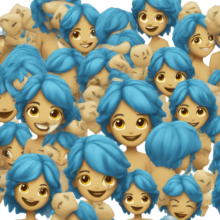 smiling blue haired girl emoji