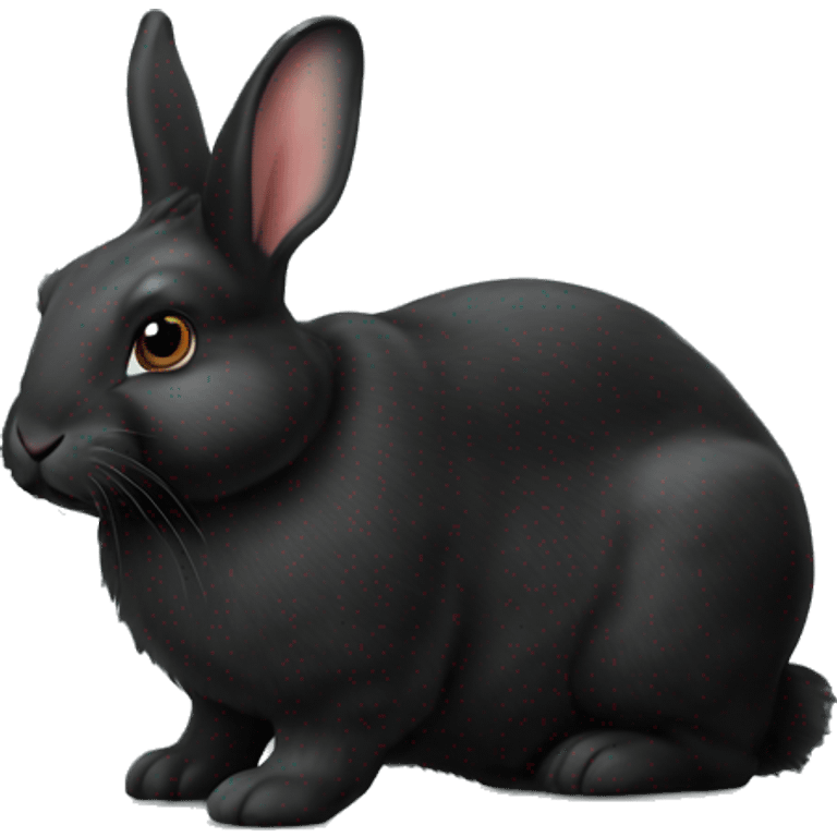 Realistic black bunny rabbit isolated  emoji