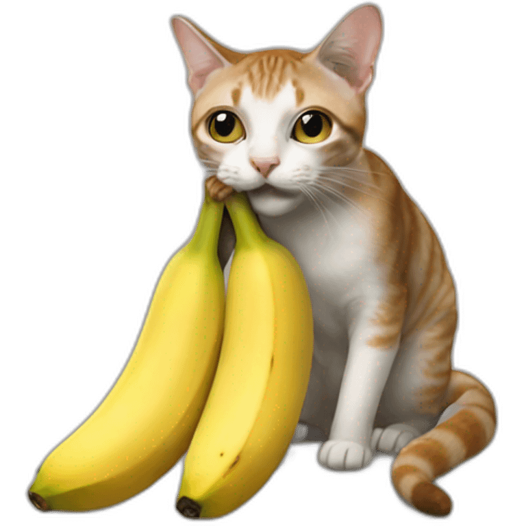 cat octoupus eating bananas emoji