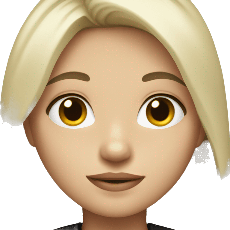 girl with black hair and black clothes with blonde hair on left side only emoji